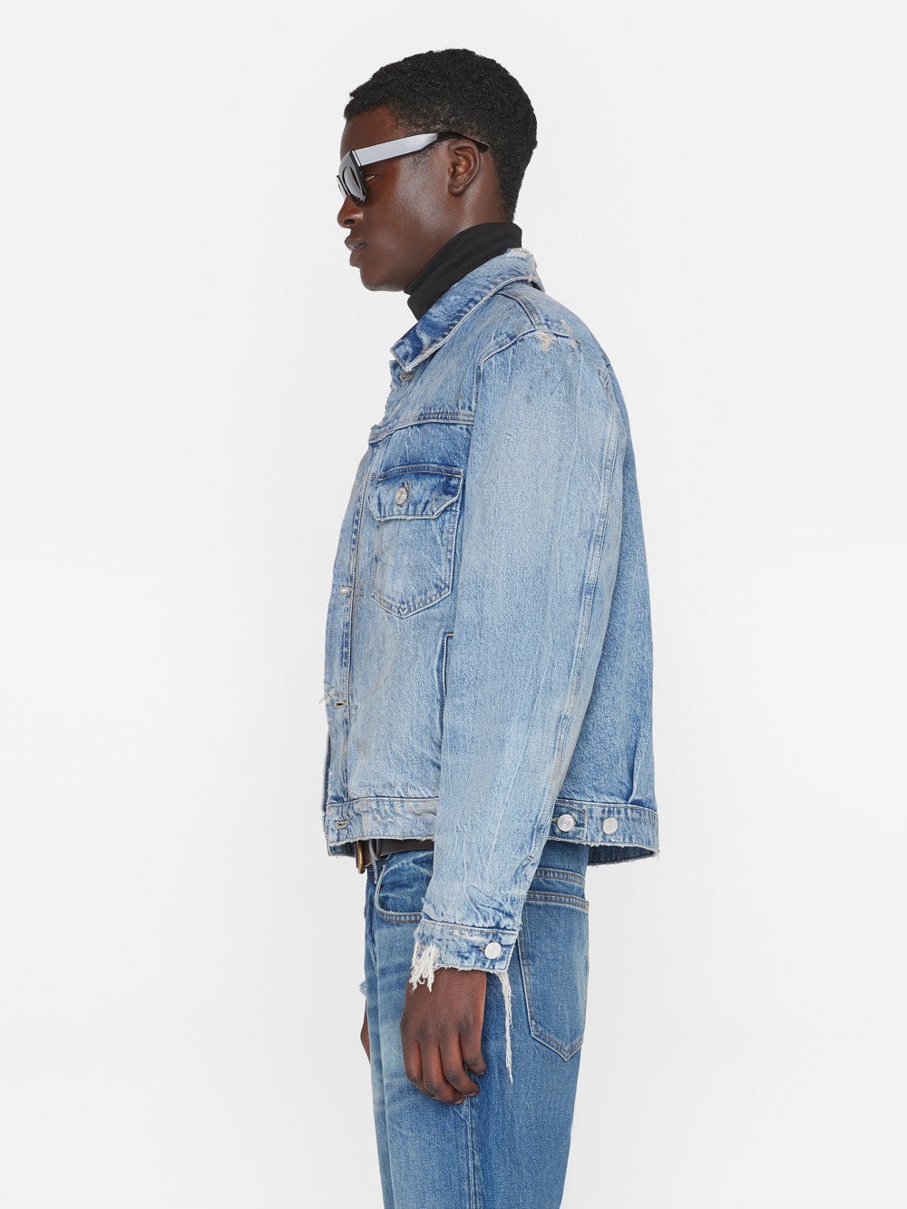 Vintage Lined Jacket in Mar Azul Destruct - 6