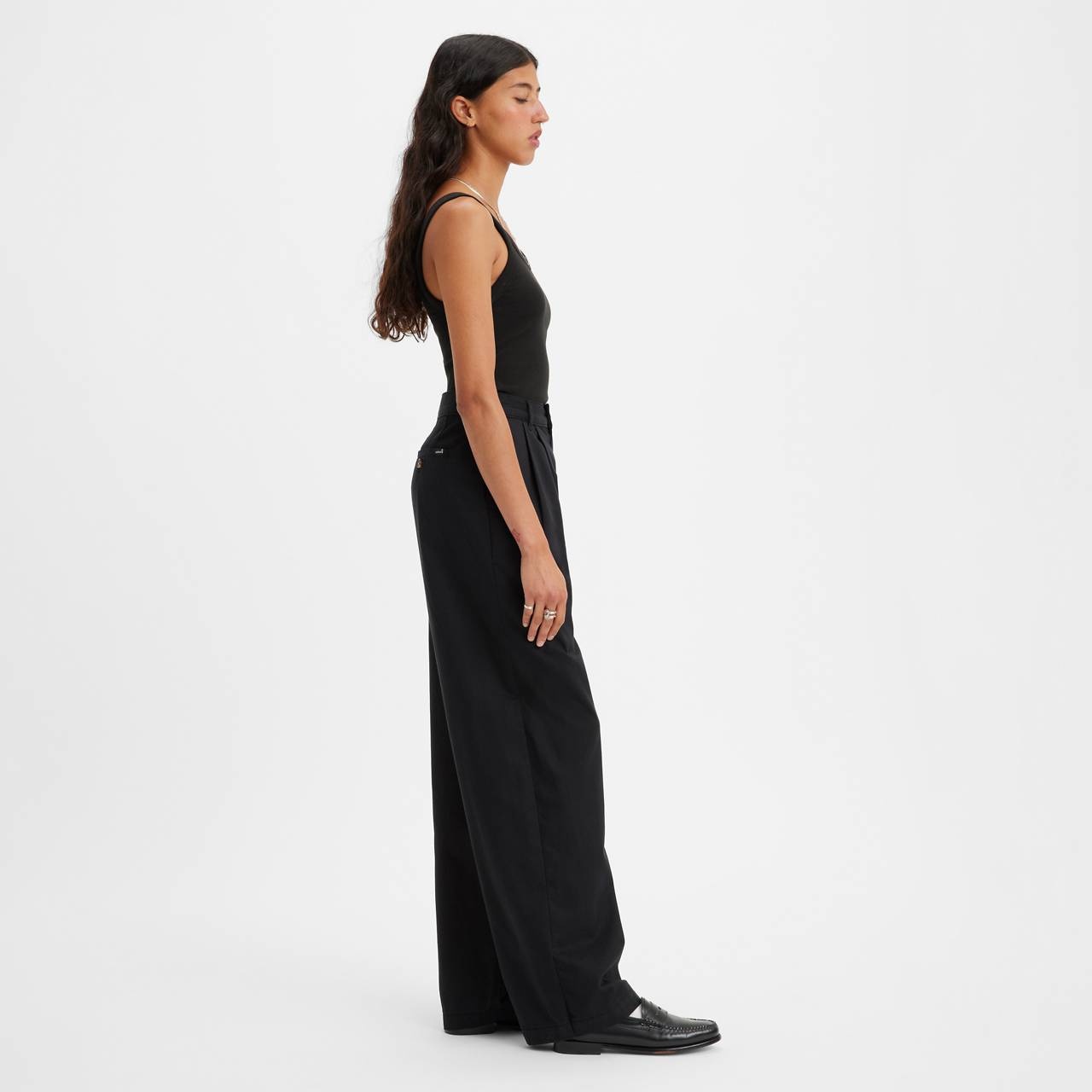 HIGH RISE PLEATED BAGGY TROUSER PANTS - 4