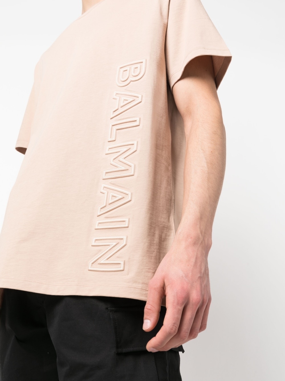 logo-embossed cotton T-shirt - 5