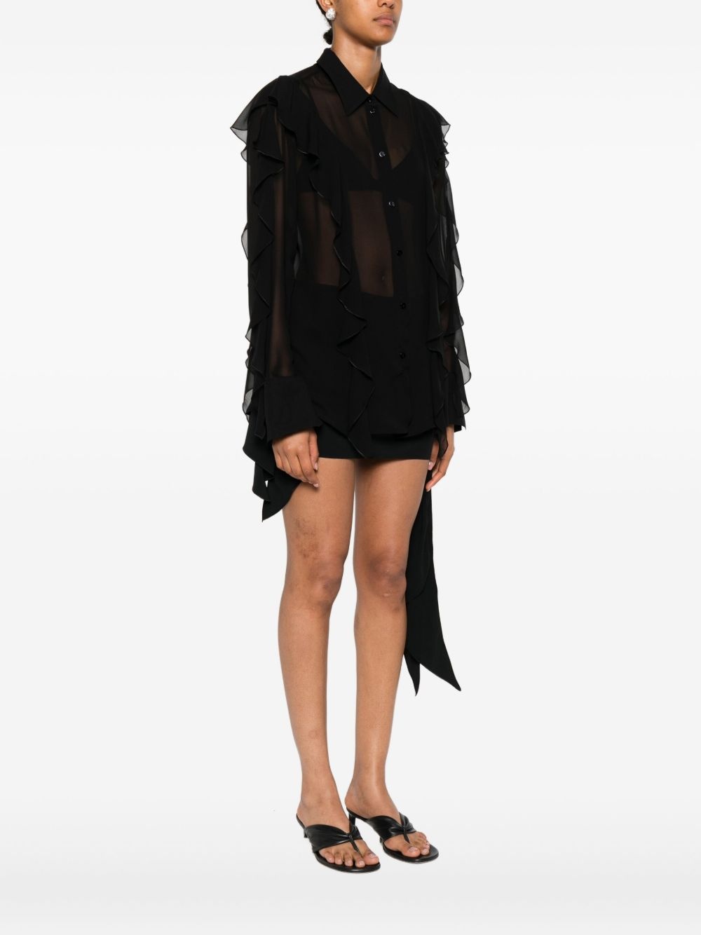 ruffled silk shirt - 3