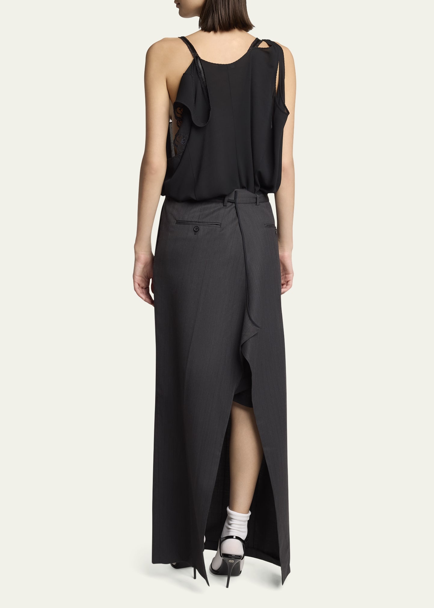 Long Hybrid Belted Slip Dress - 3