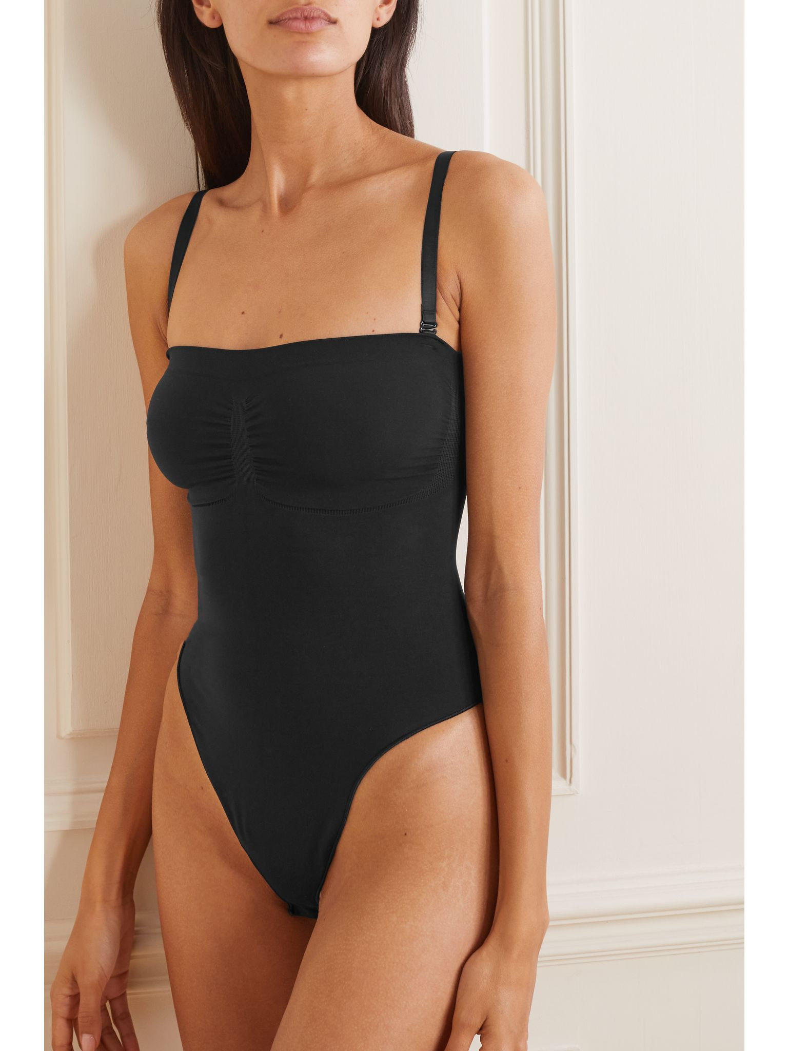 Seamless Sculpt strapless thong bodysuit - Onyx Black - 5