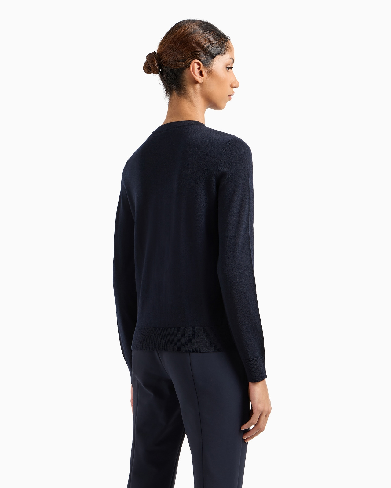 Cardigan in plain-knit, pure virgin wool - 3
