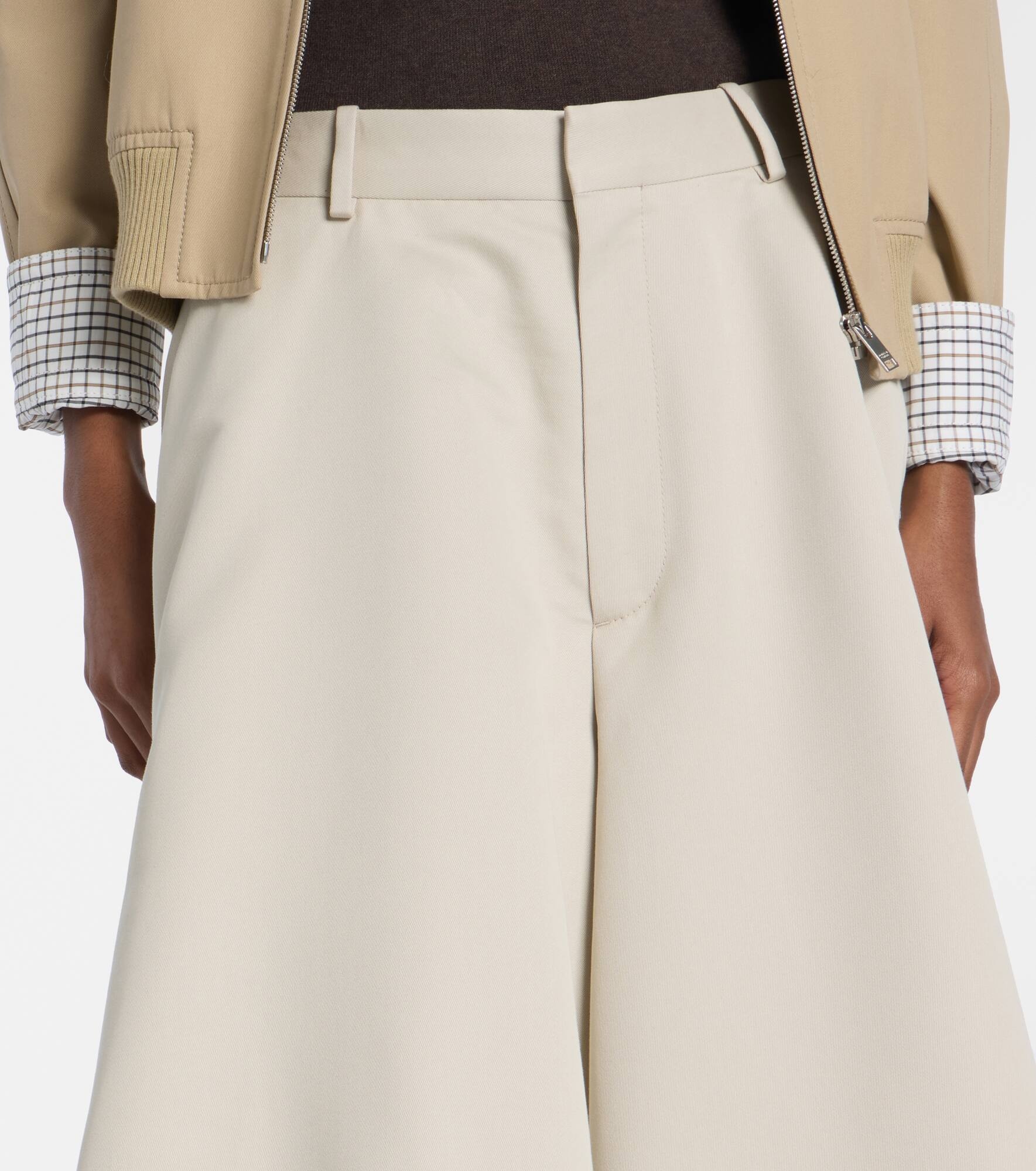 Cotton and silk twill culottes - 4