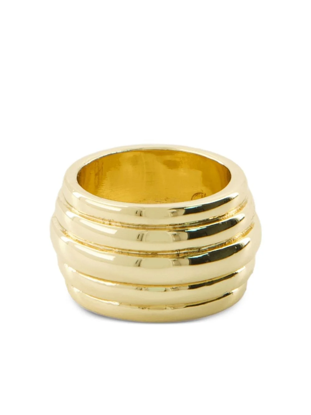 ribbed gold ring - 1