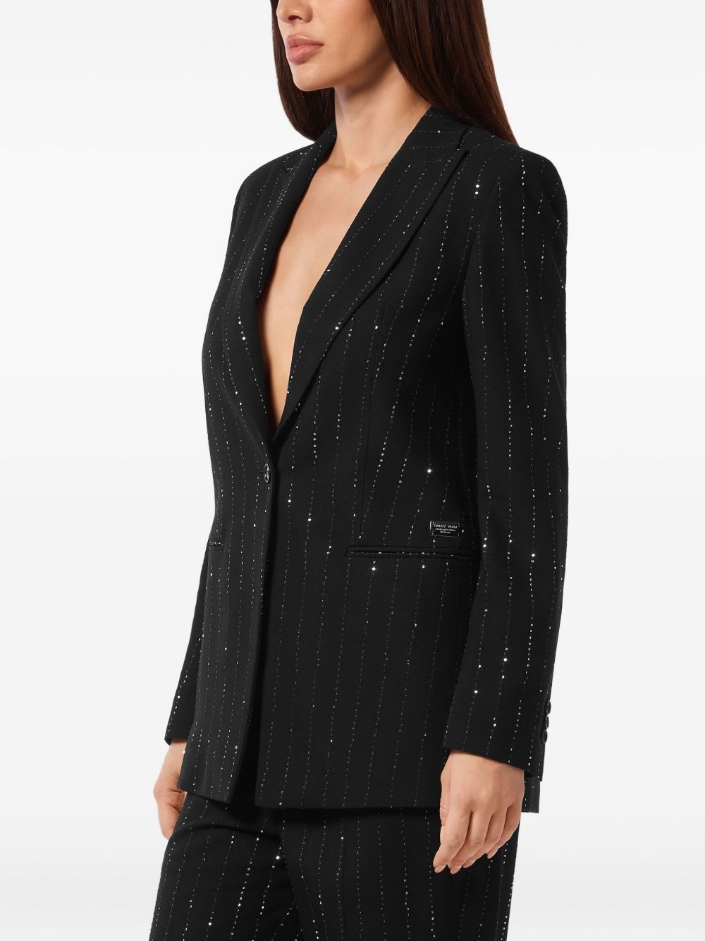 crystal-embellished blazer - 3