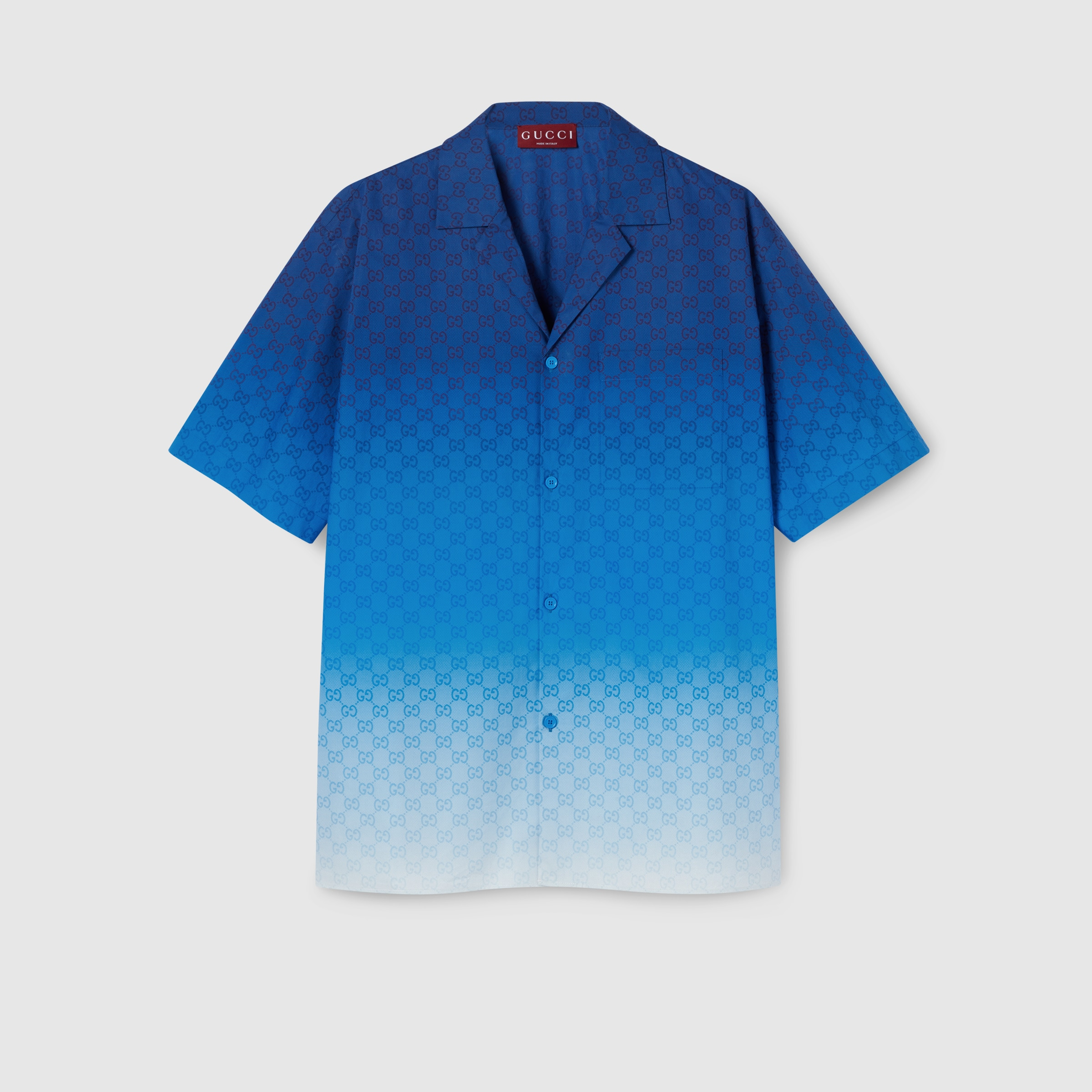 Printed cotton poplin bowling shirt - 1
