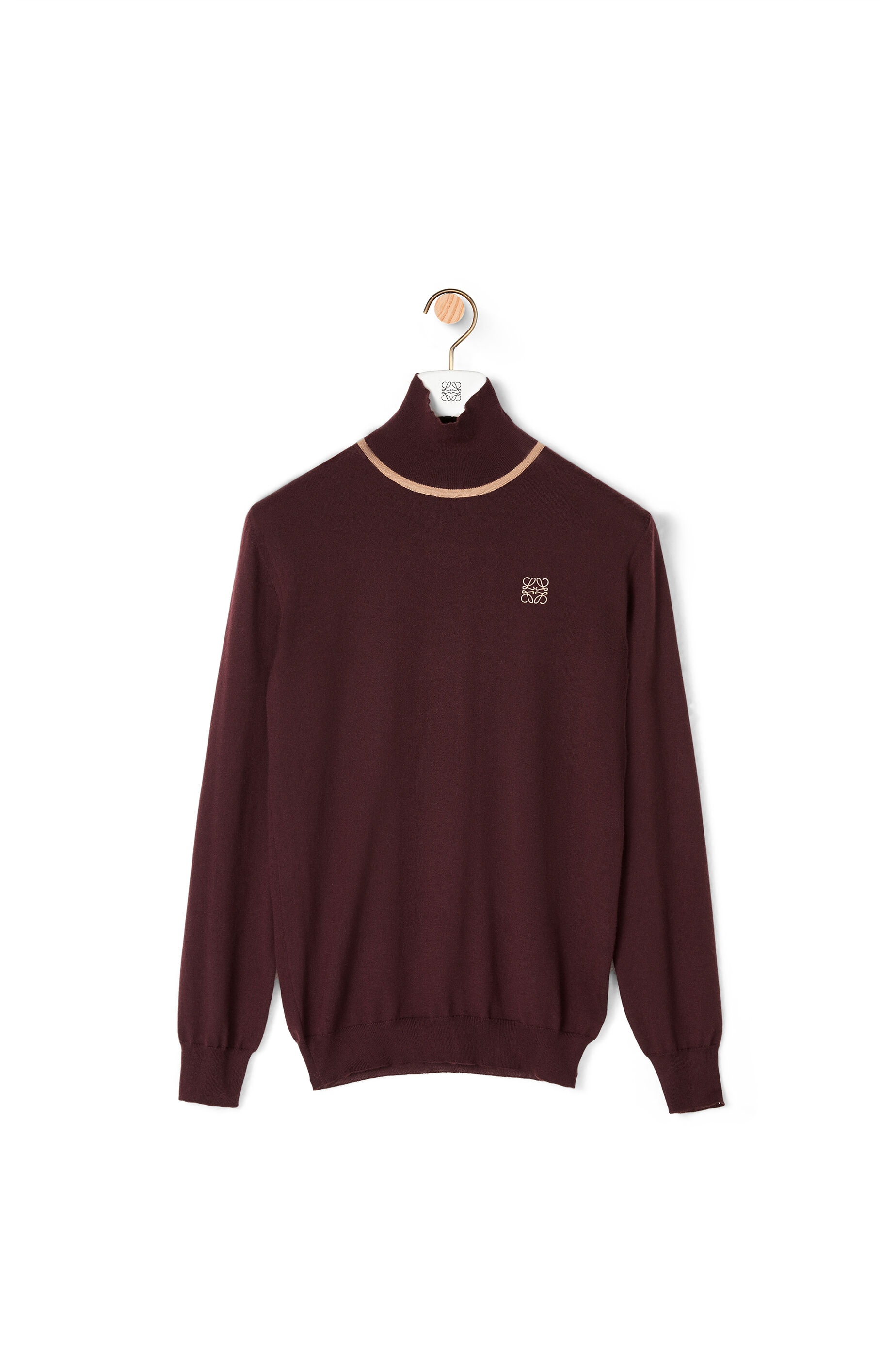 Anagram embroidered high neck sweater in cashmere - 1