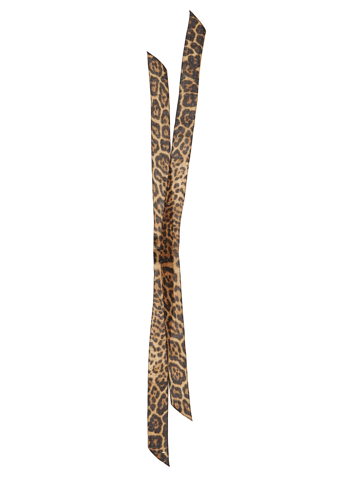 Studded leopard-print wool scarf - 4