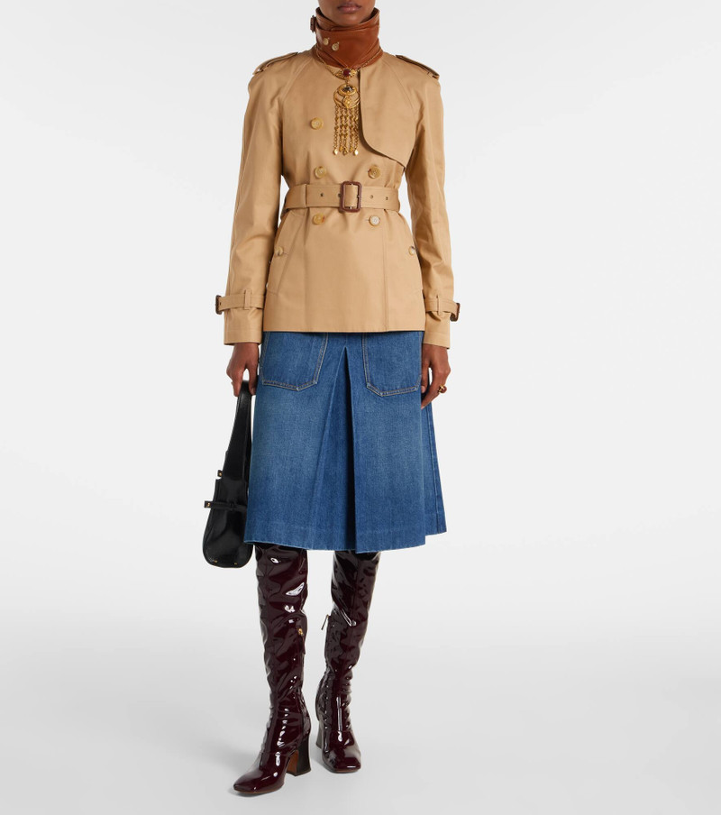 Chloé Pleated denim midi skirt outlook