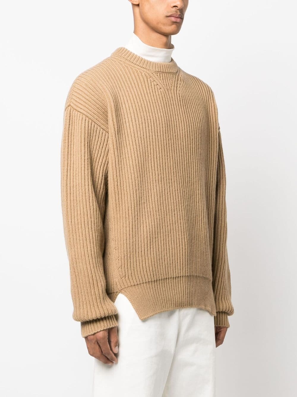 crew-neck ribbed-knit jumper - 3