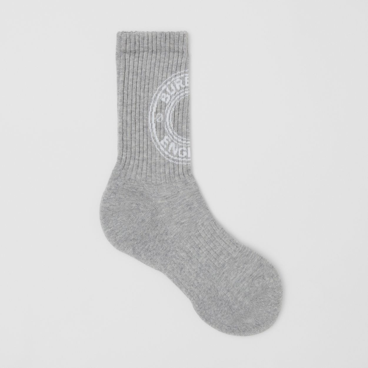 Logo Graphic Intarsia Technical Stretch Cotton Socks - 1