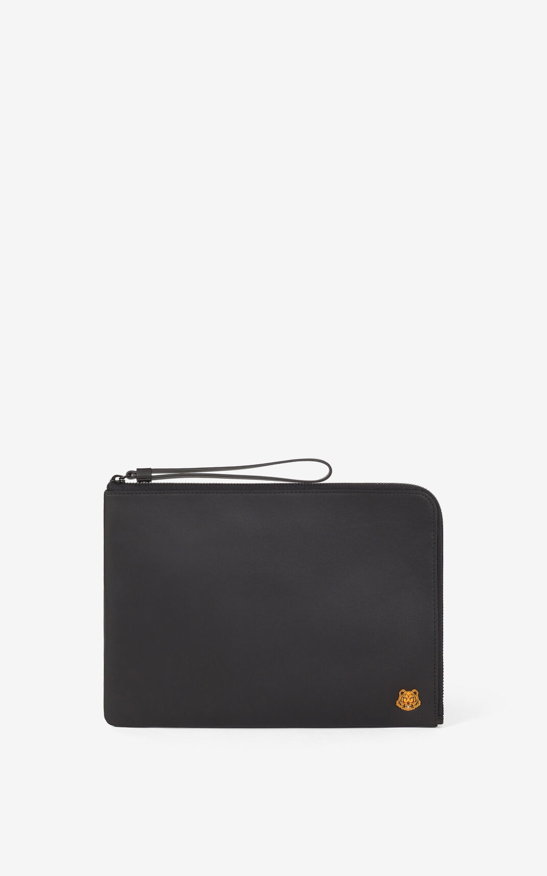 Tiger Crest large leather clutch - 1