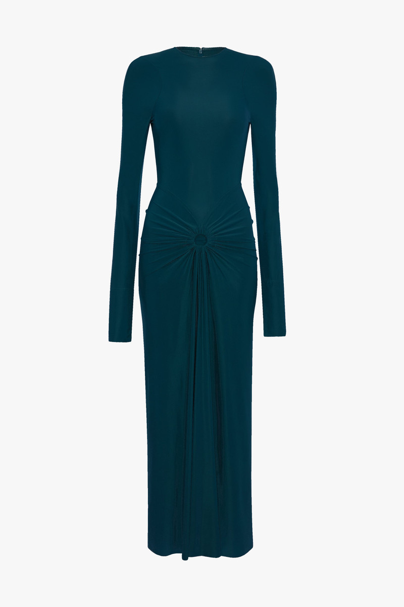 Frances Midi Dress In Dark Teal 6