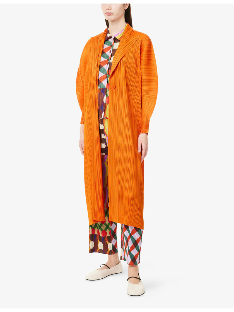 Pleats Please Issey Miyake Plisse Knitted Midi Coat outlook