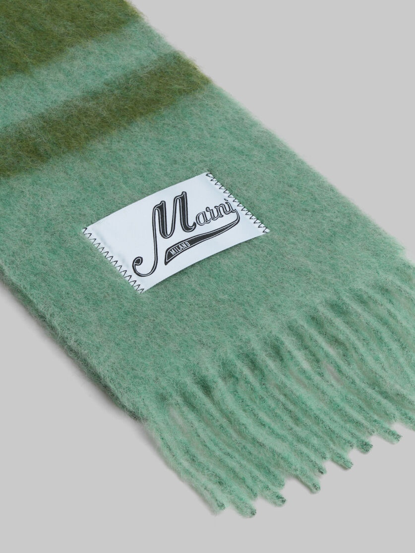 GREEN STRIPED ALPACA-MOHAIR SCARF - 4