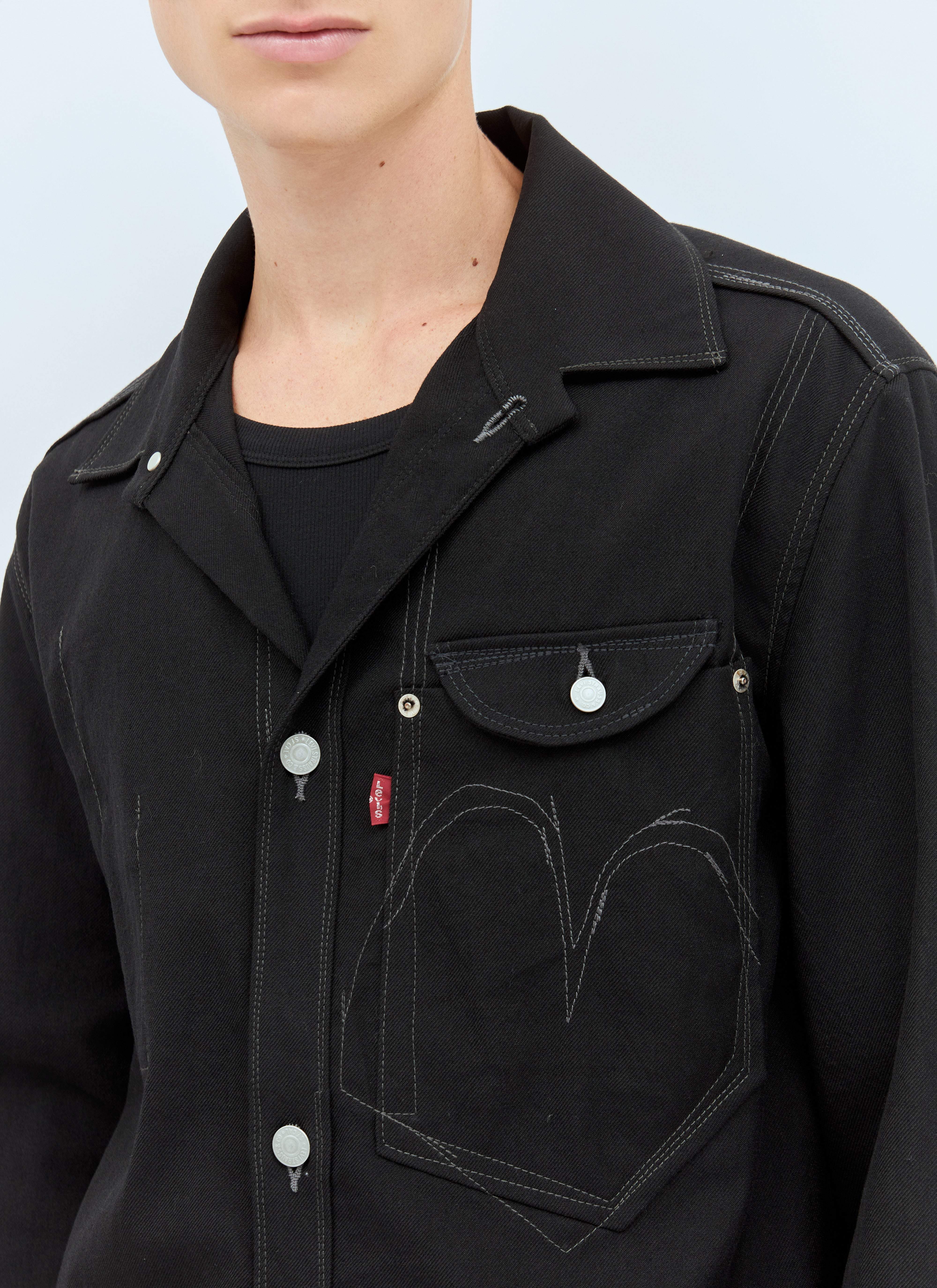 Junya Watanabe Men Topstitched Wool-Blend Jacket - 3