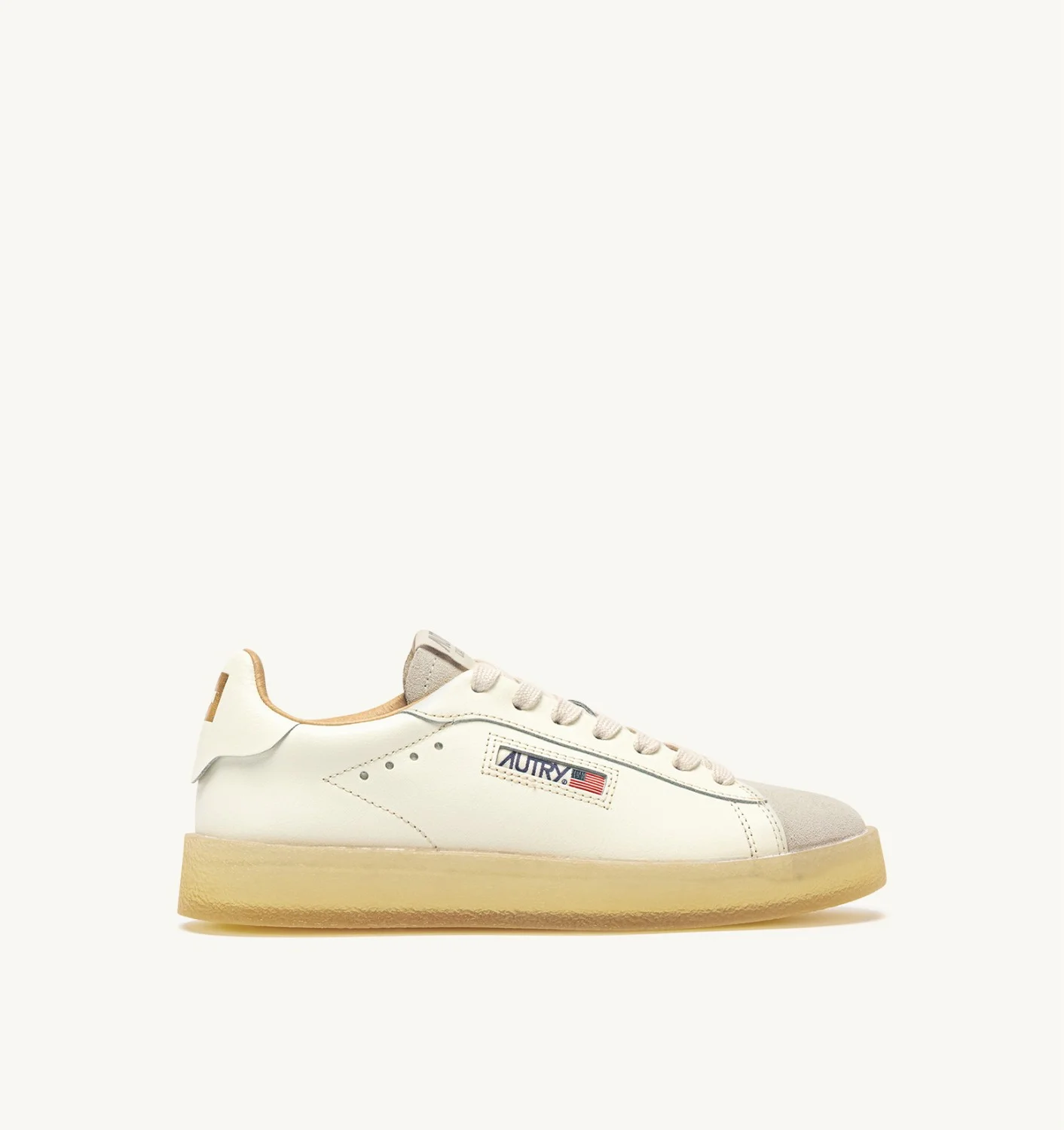 DALLAS LOW SNEAKERS IN MARSHMALLOW AND CREAM LEATHER AND SUEDE - 1