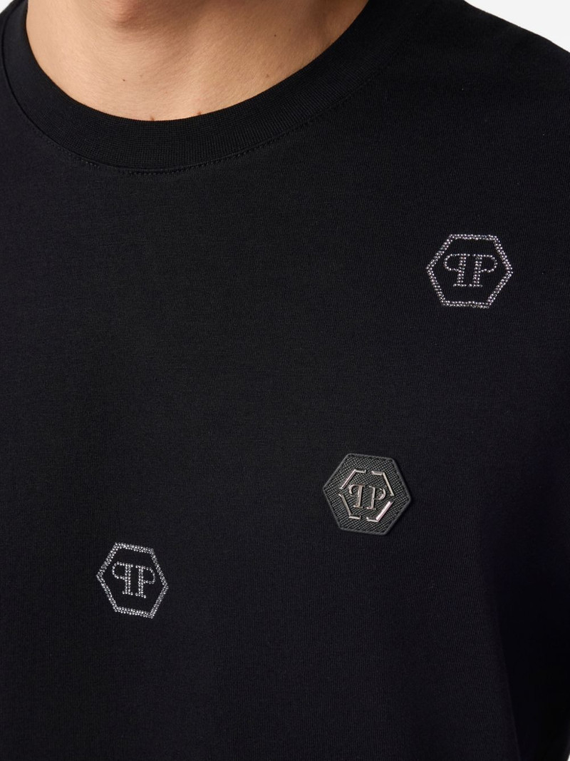 rhinestones monogram T-shirt 5