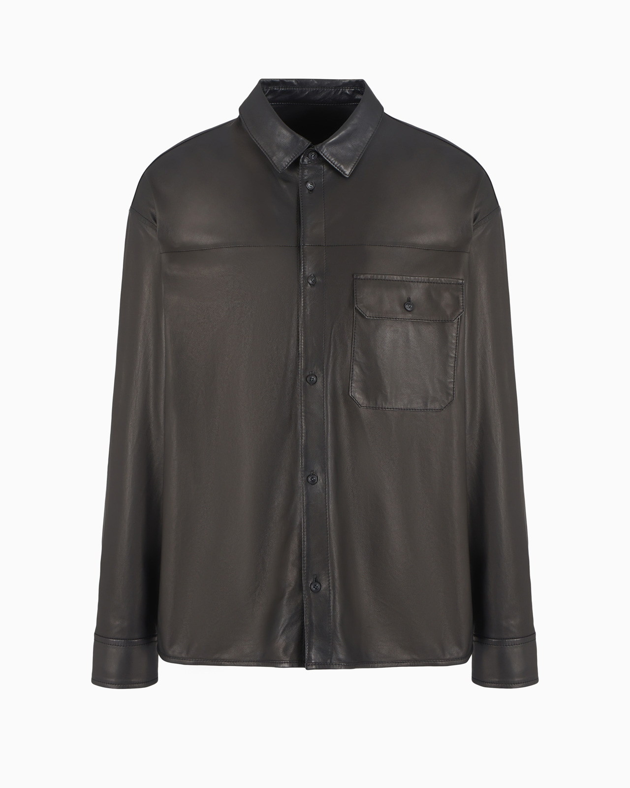 Loose-fit shirt in glove-quality nappa lambskin - 1