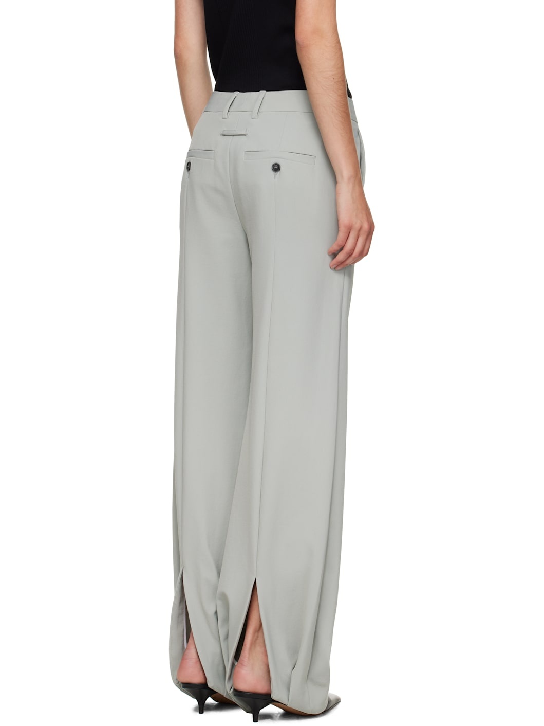Gray Tailoring Undershoe Straps Trousers - 3