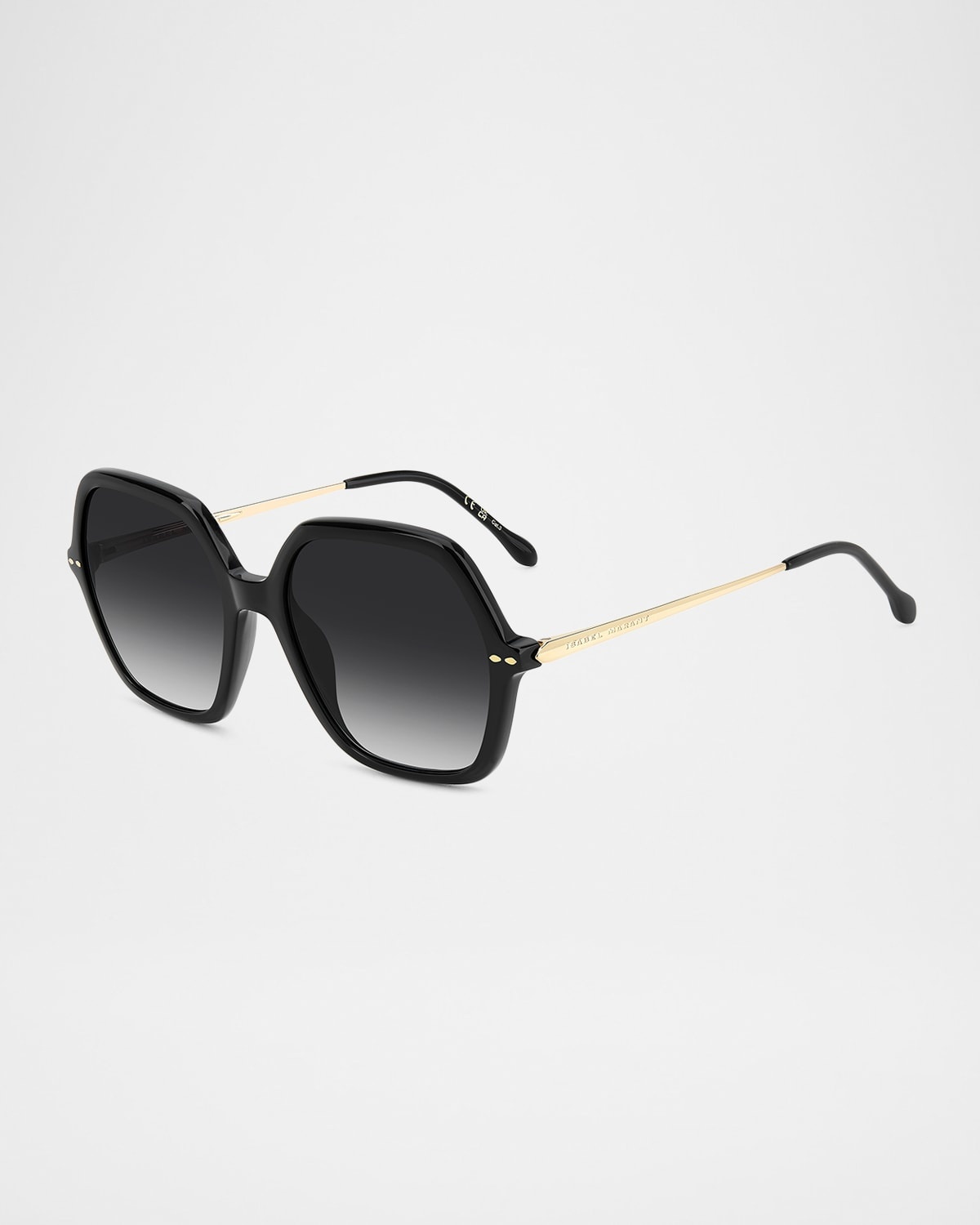 Oversized Square Acetate & Metal Sunglasses - 2