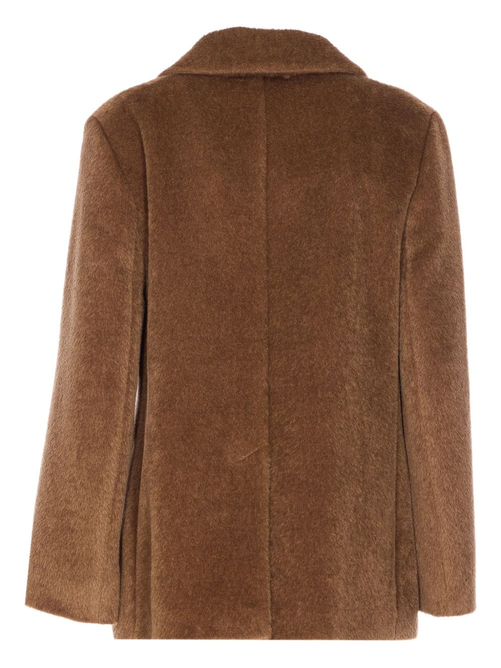 double-breasted brushed jacket - 2