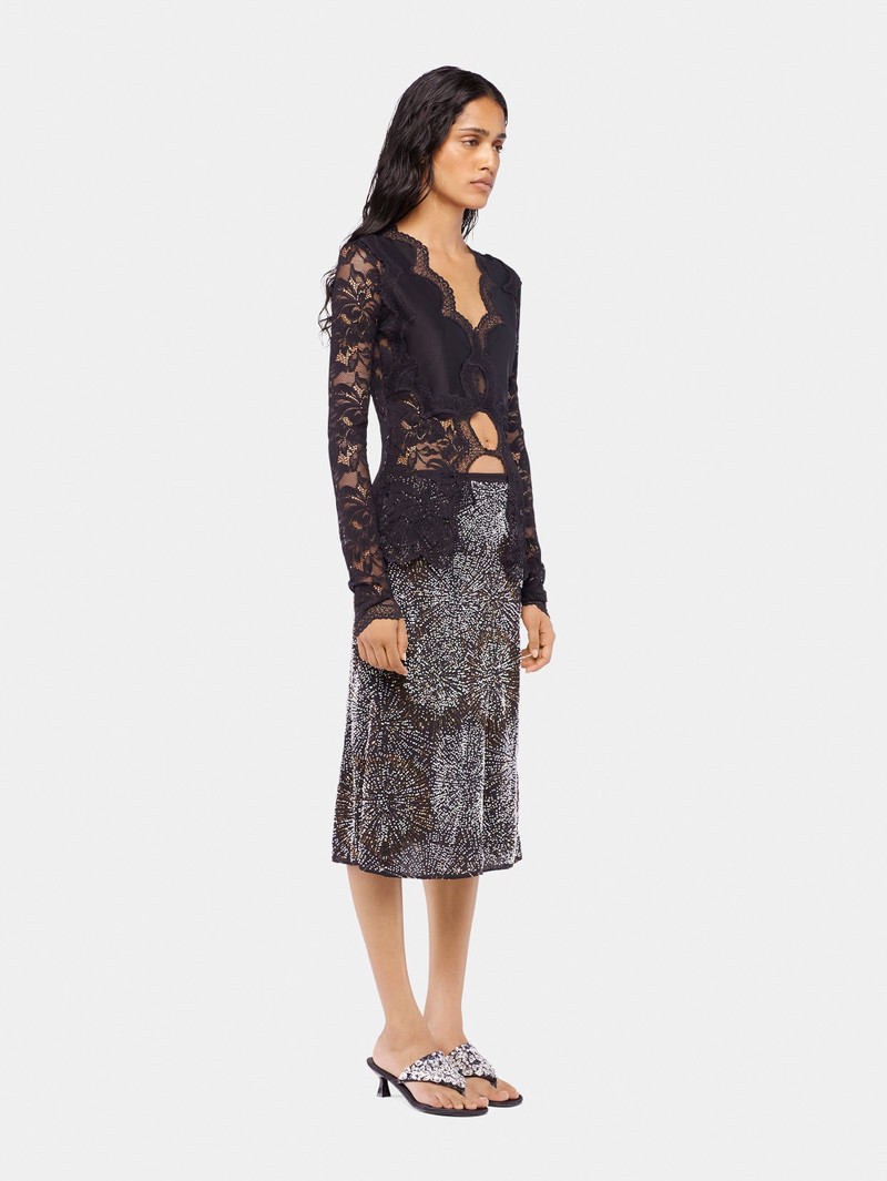 CREPE SKIRT WITH PEARL EMBROIDERY 3