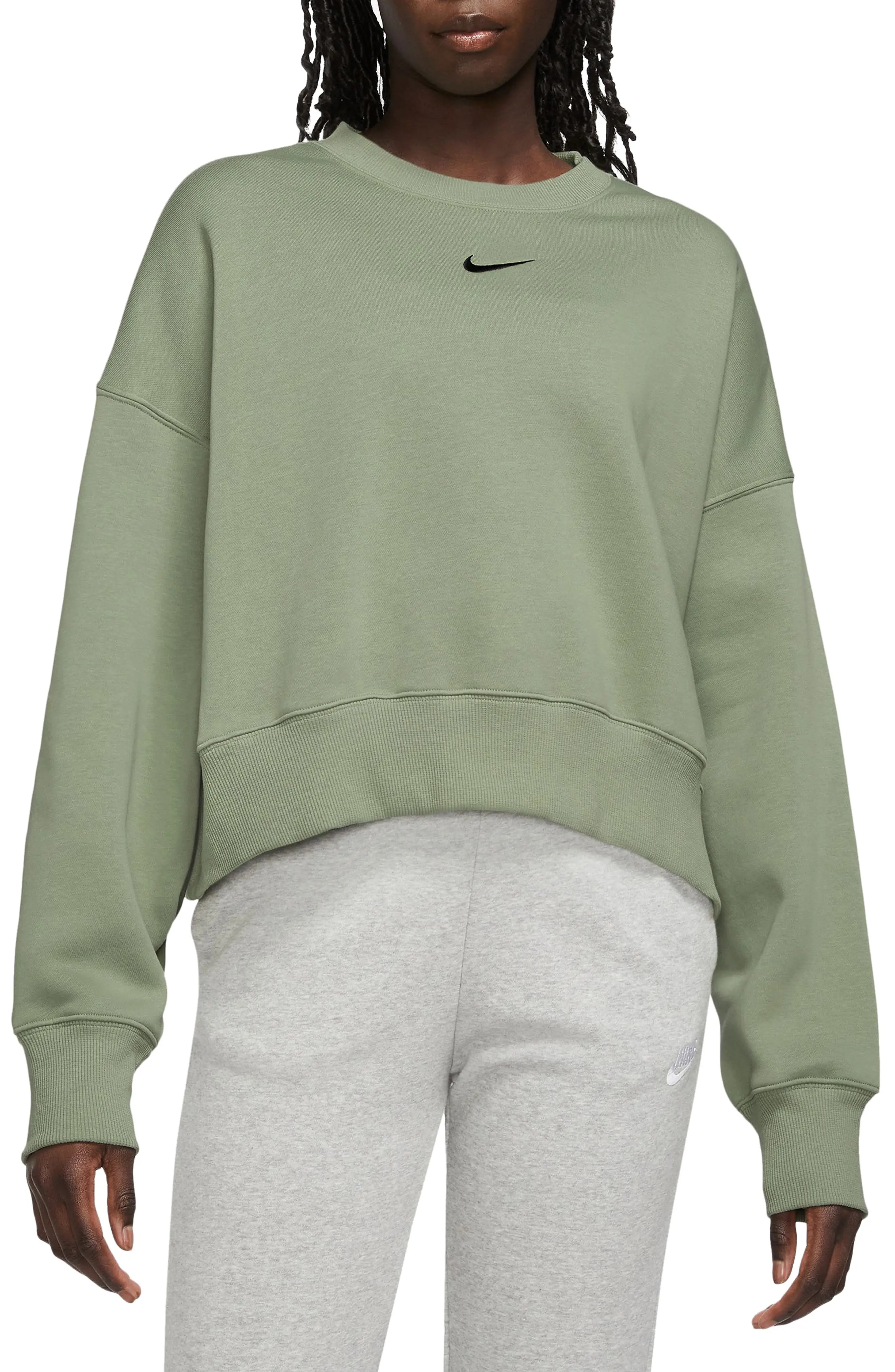 Phoenix Fleece Crewneck Sweatshirt in Oil Green/Black - 1