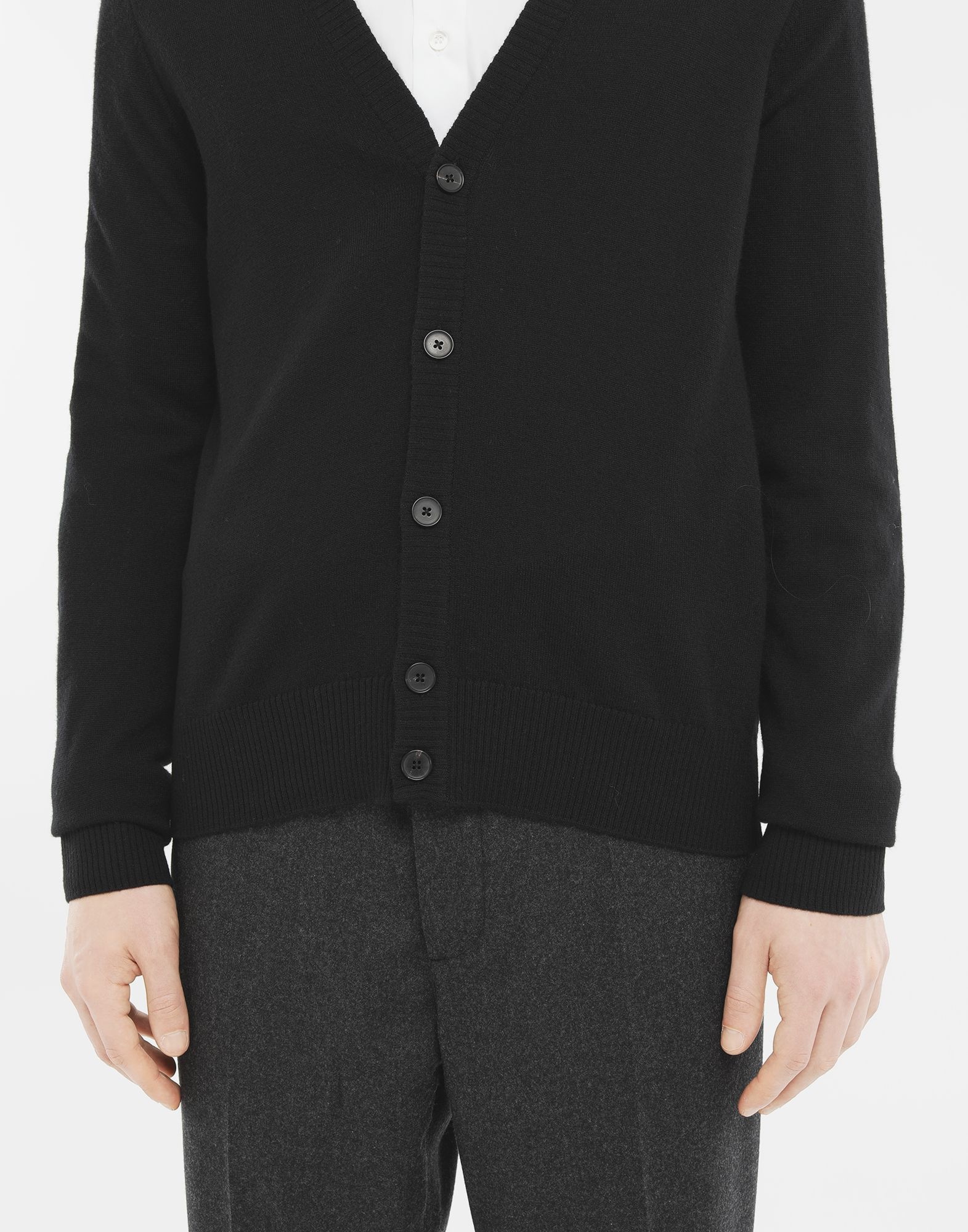 Leather elbow patch cardigan - 5