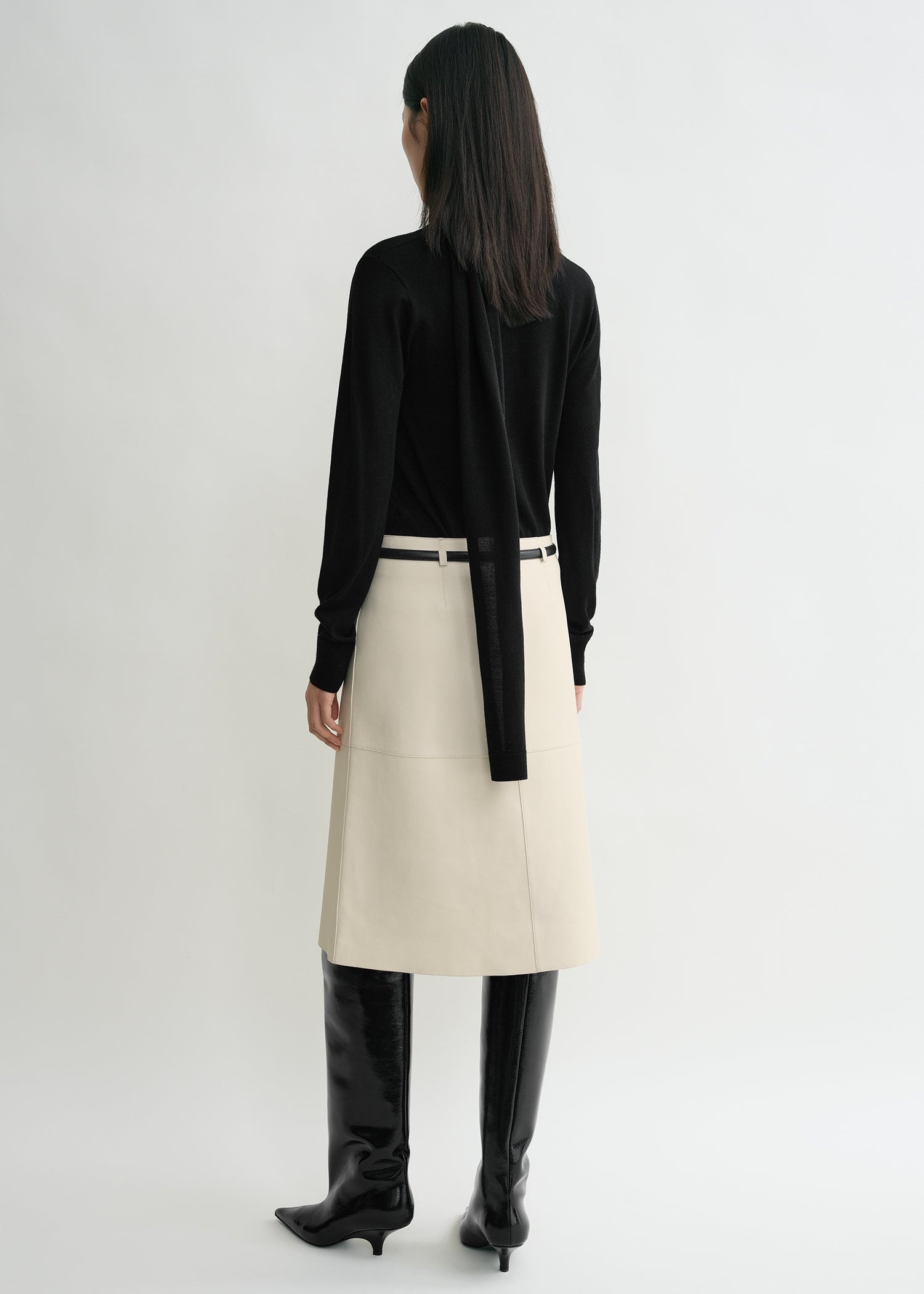 Double leather skirt off-white - 4