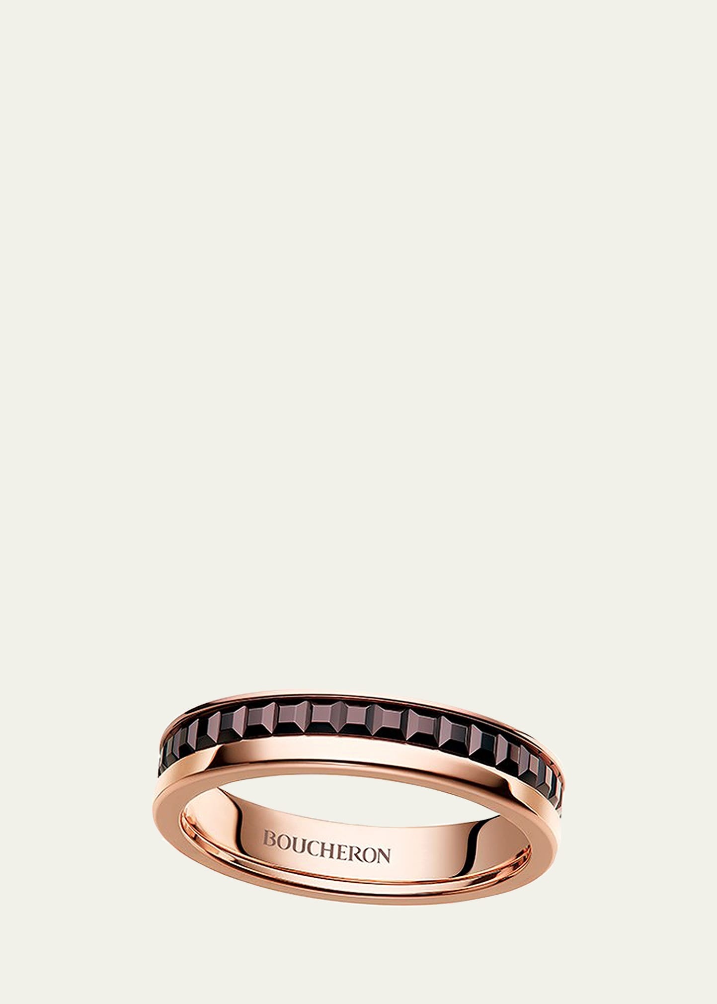 Quatre Follies 18k Pink Gold and Brown PVD Wedding Band Ring - 1