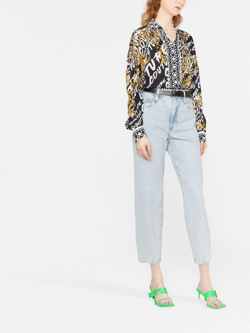 VERSACE JEANS COUTURE brushed logo-print long-sleeve shirt outlook