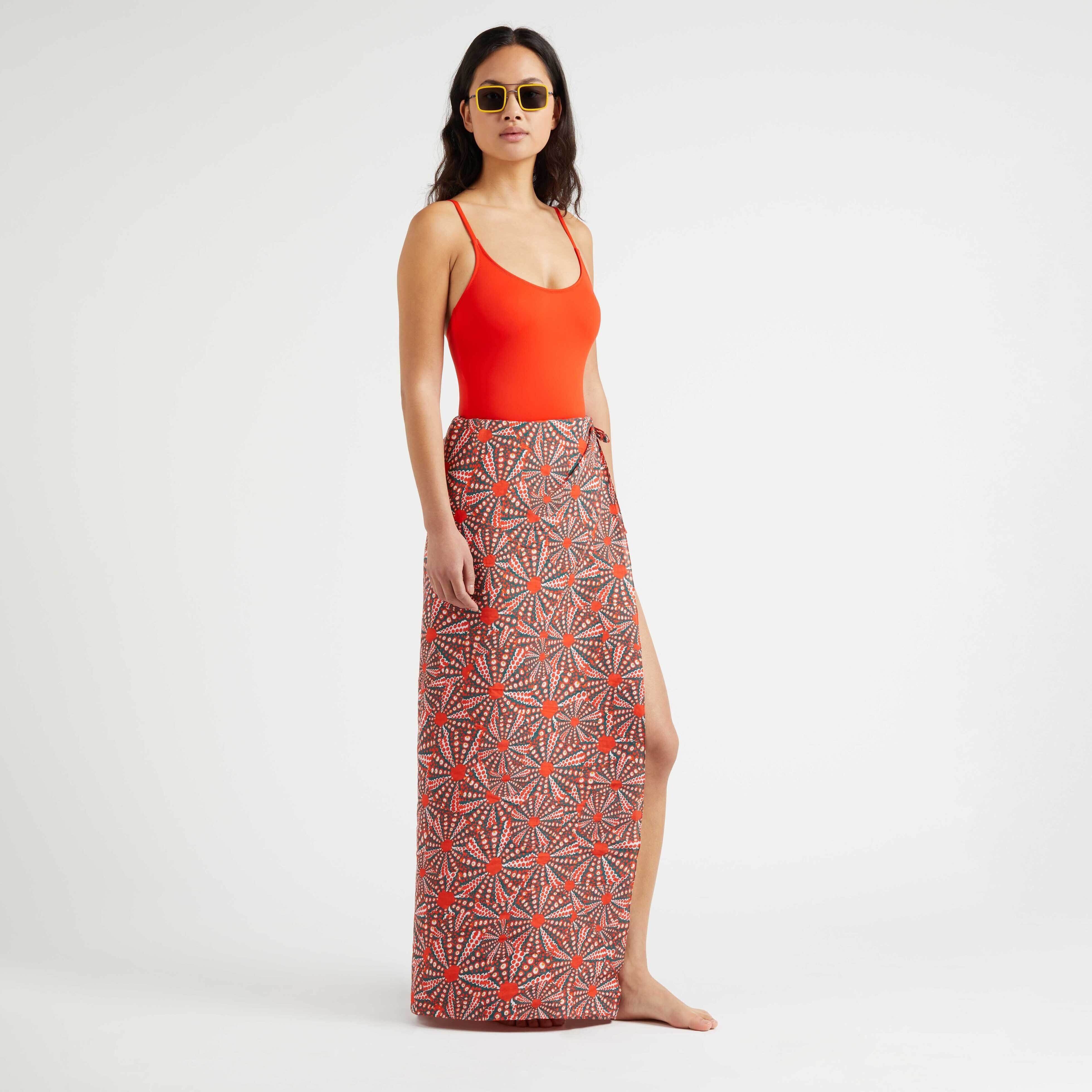 Women Skirt One-piece Swimsuit Solid - 5