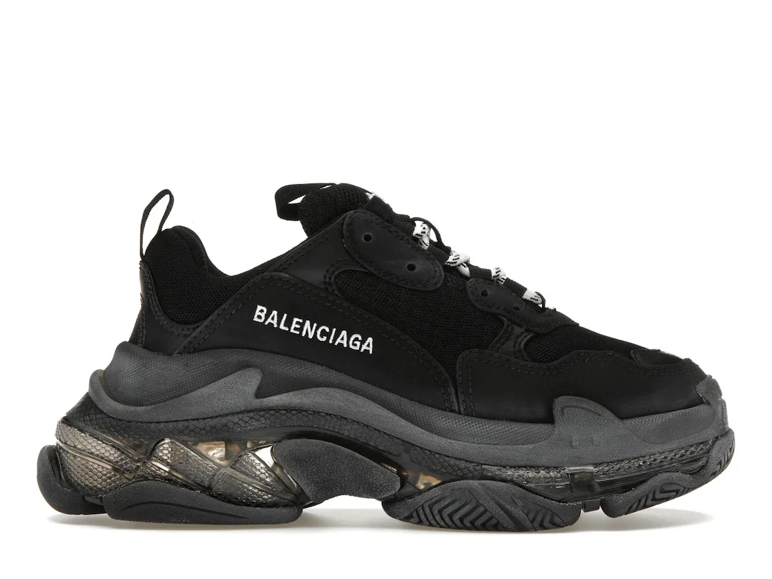 Balenciaga Triple S Clear Sole Double Black (Women's) - 1