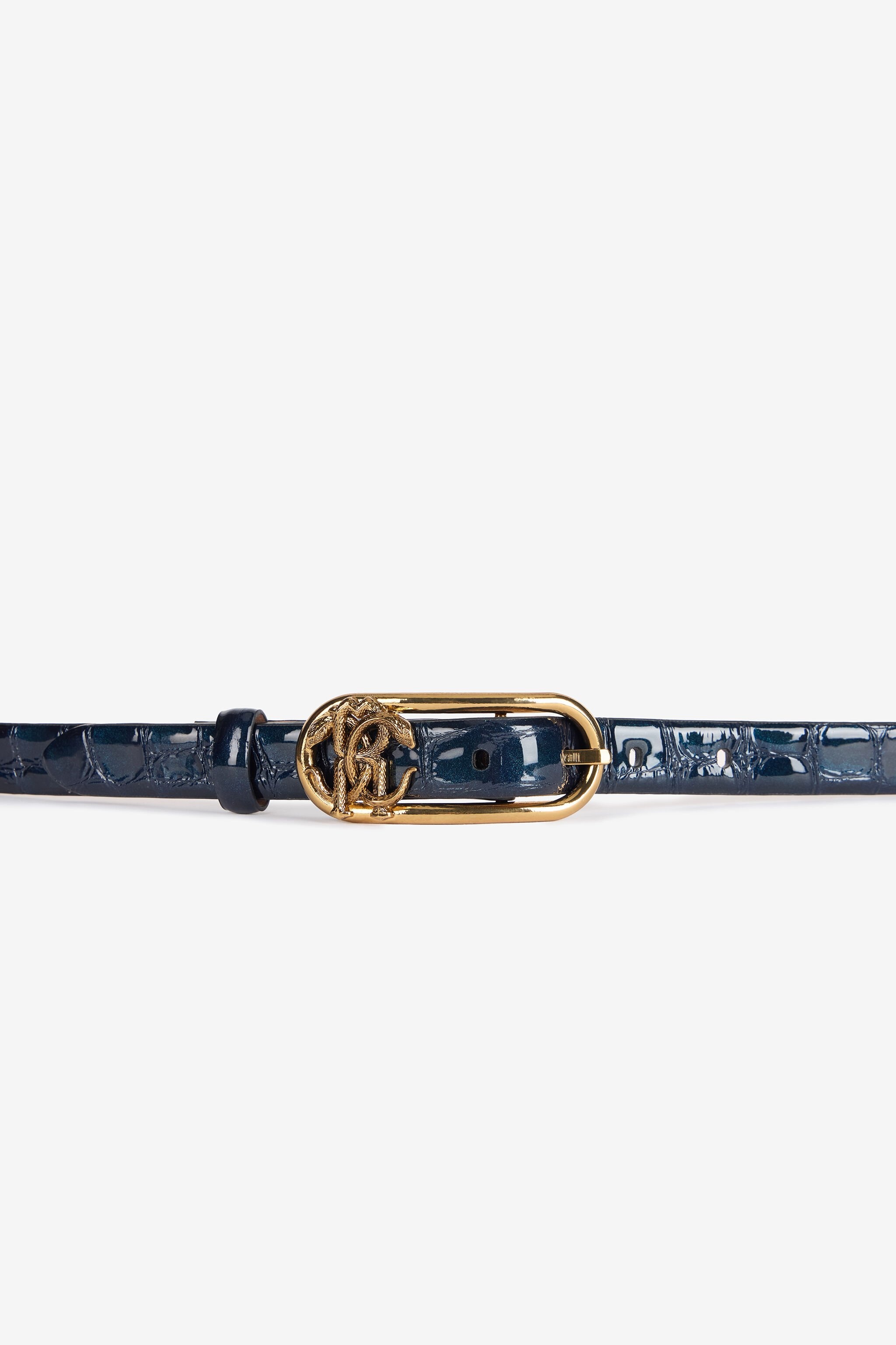 Belt With Crocodile Print And Glitter - 3