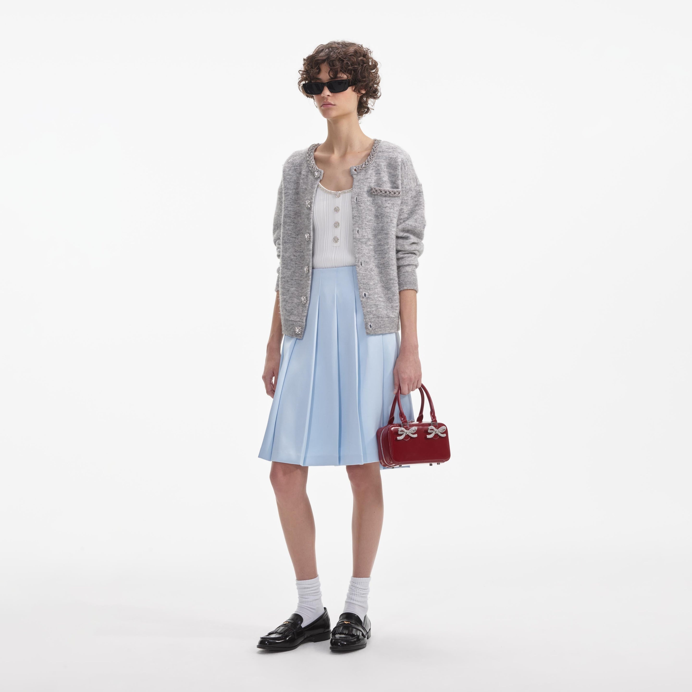 Grey Melange Cardigan - 2