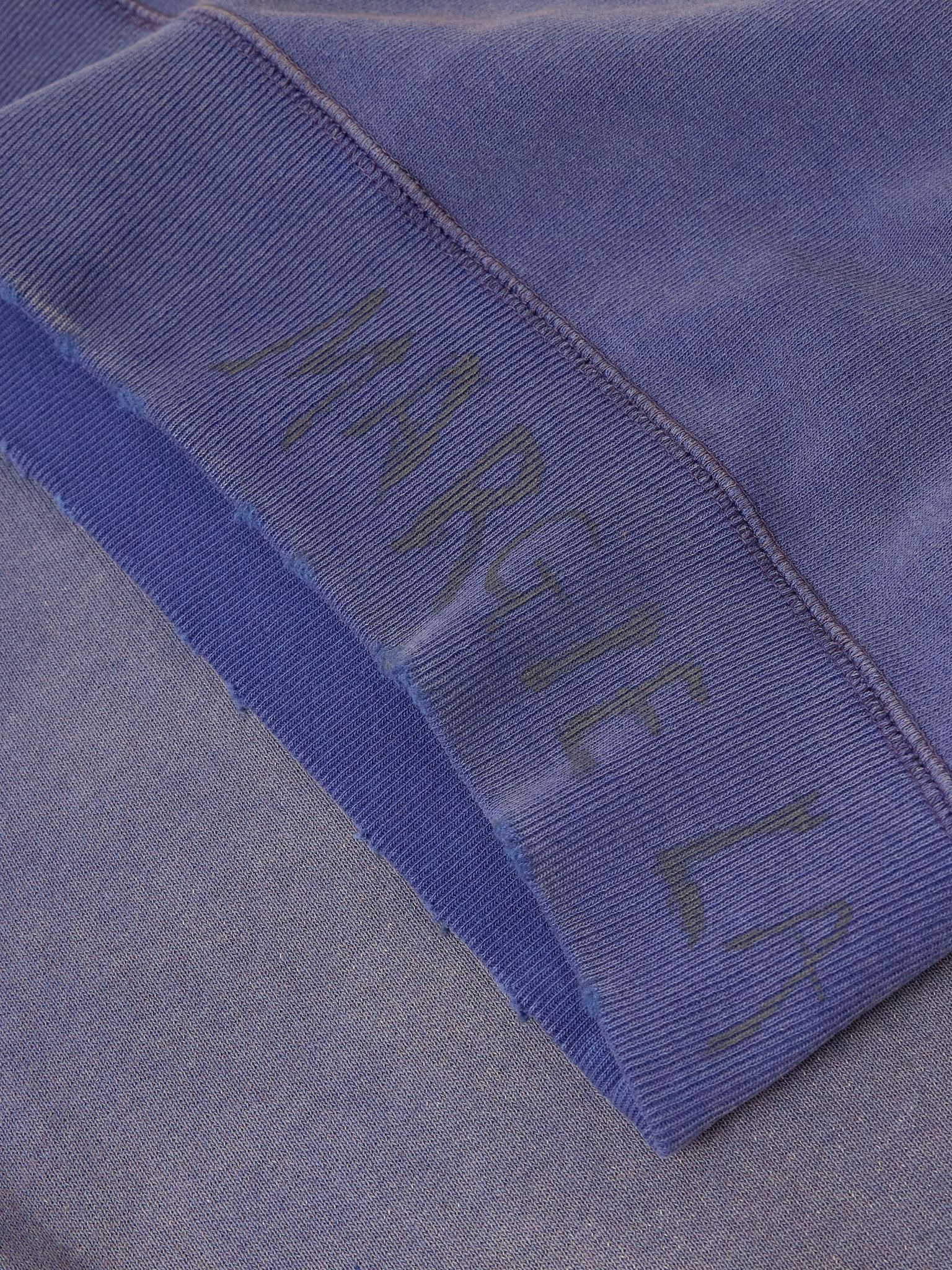 Cropped Paint-Splattered Cotton-Jersey Sweatshirt Blue - 4