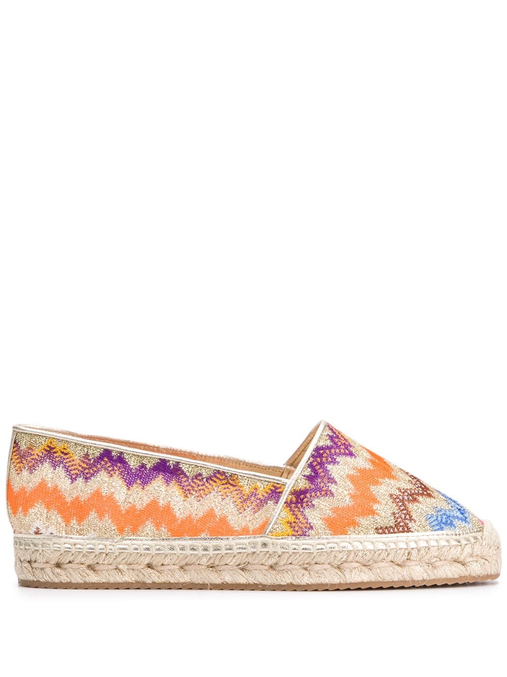 chevron flat espadrilles - 1