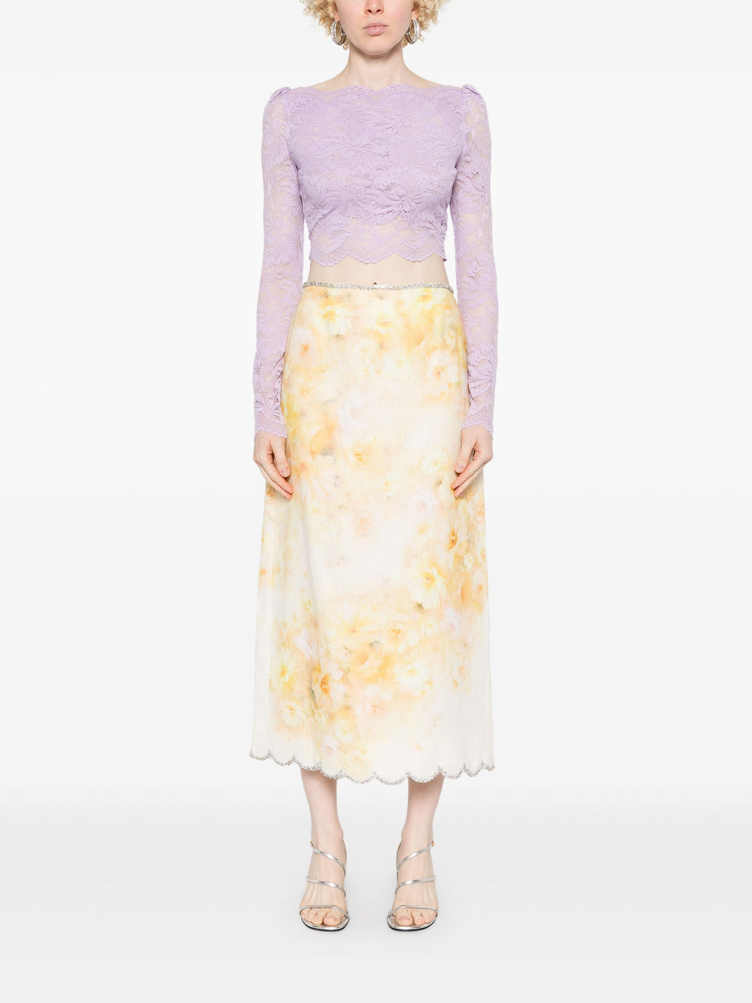 Crush Scalloped Midi Skirt - 2