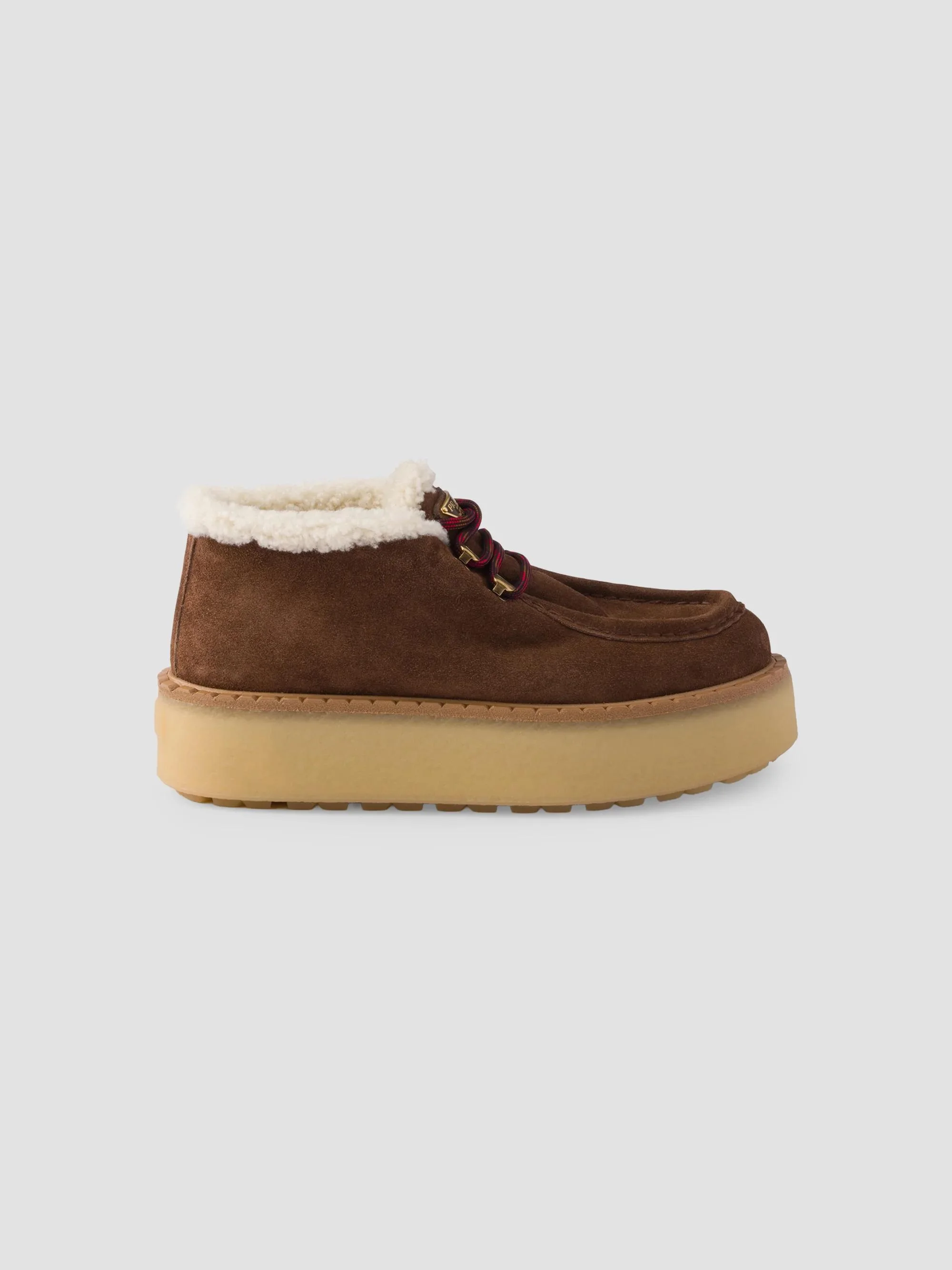 Women's Shearling Lined Suede Booties - Medium Brown - 1