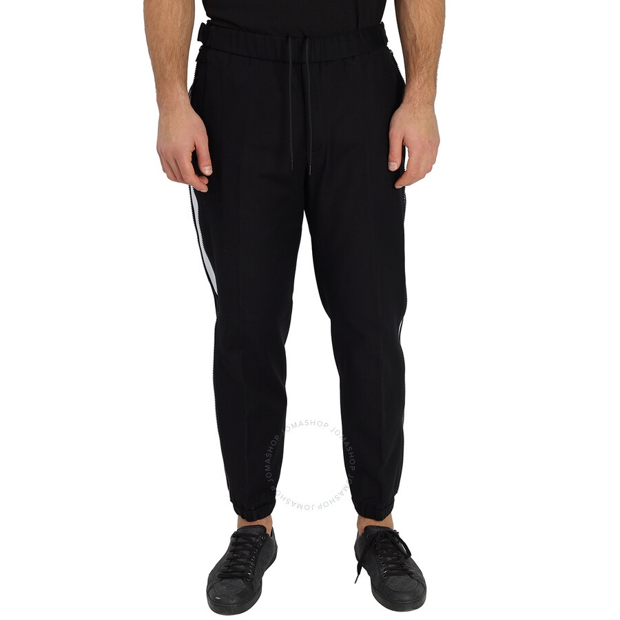 Moncler Men's Black Stretch Cotton Striped Trousers - 3