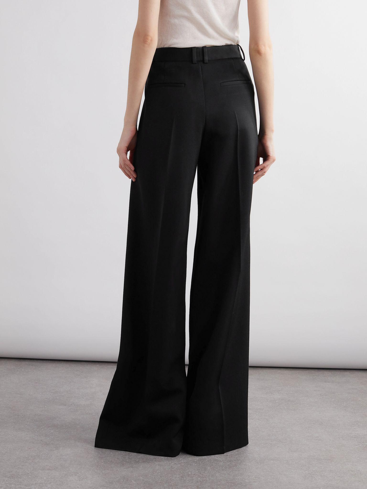 Grain de poudre wool wide-leg pants Black - 4