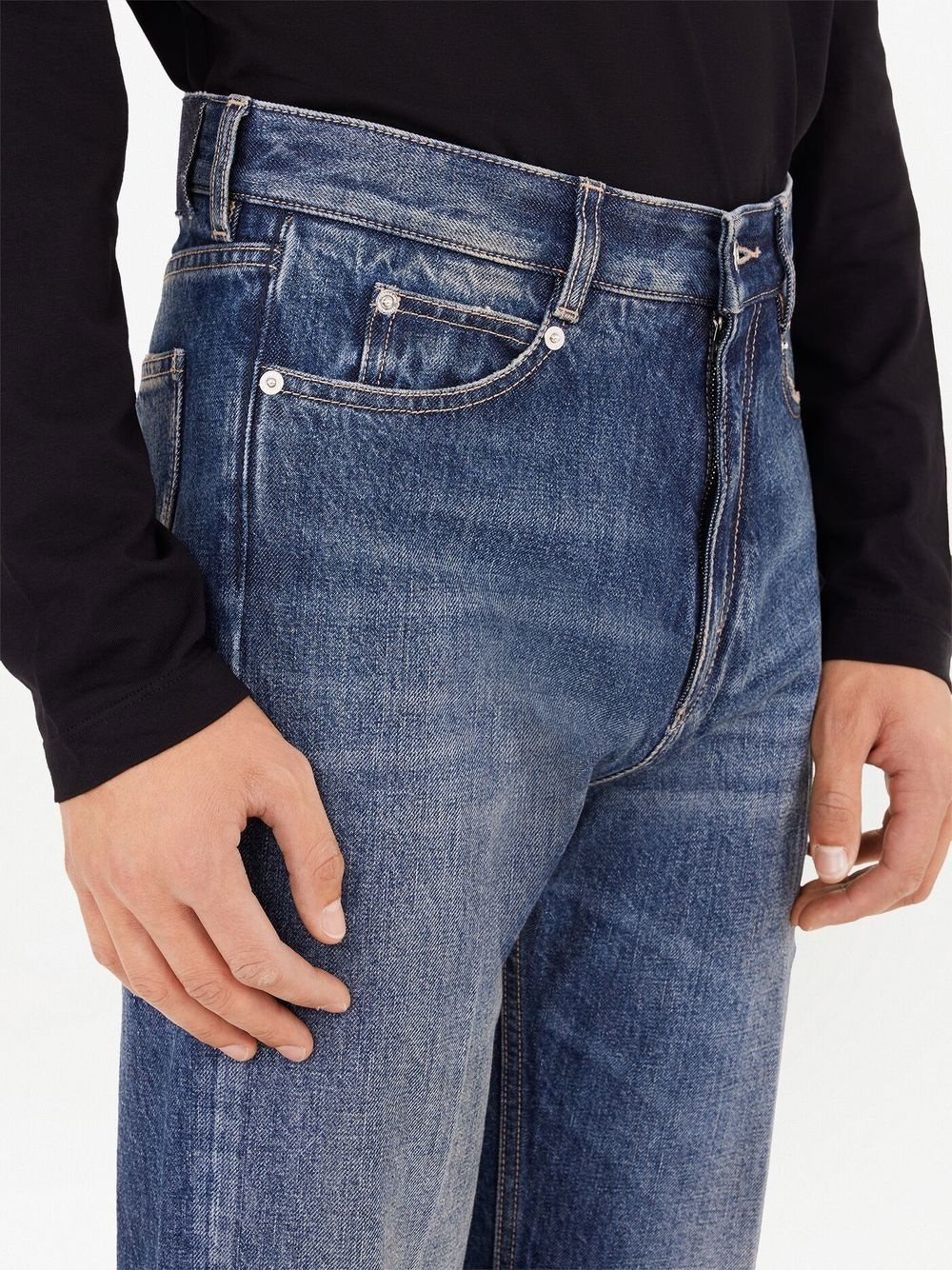 straight-leg denim trousers - 6