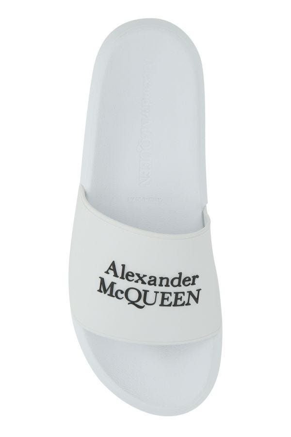 Alexander McQueen White rubber slippers | gebnegozionline
