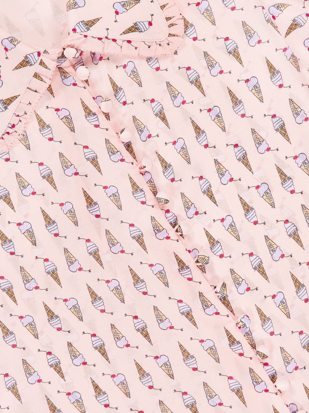 flutter-sleeve ice-cream print blouse - 3