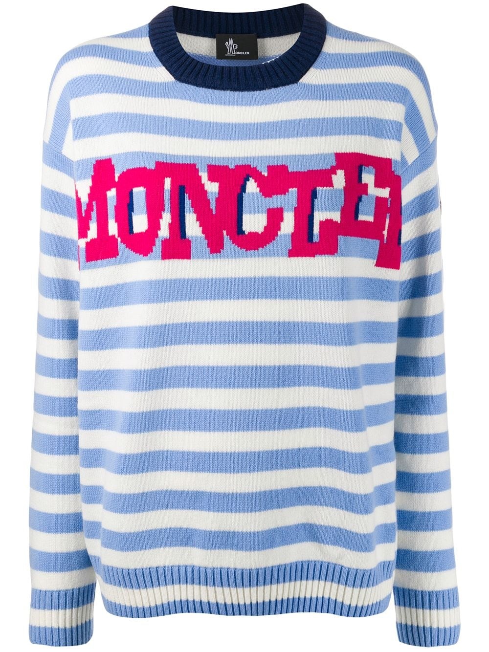 striped logo knit sweater - 1