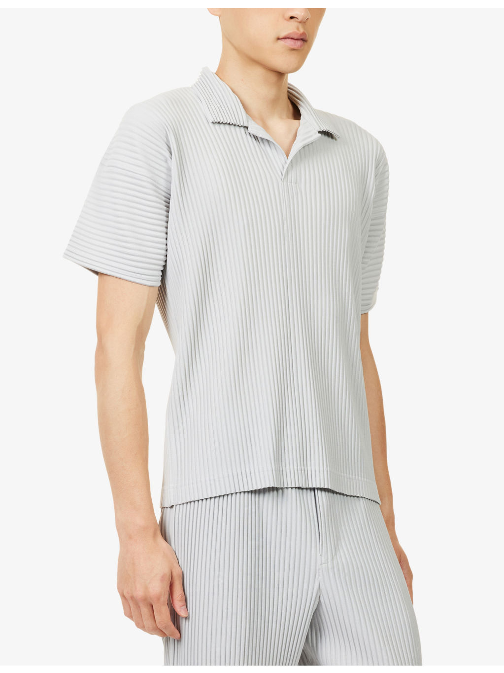 Basics Pleated Knitted Polo Top - 3