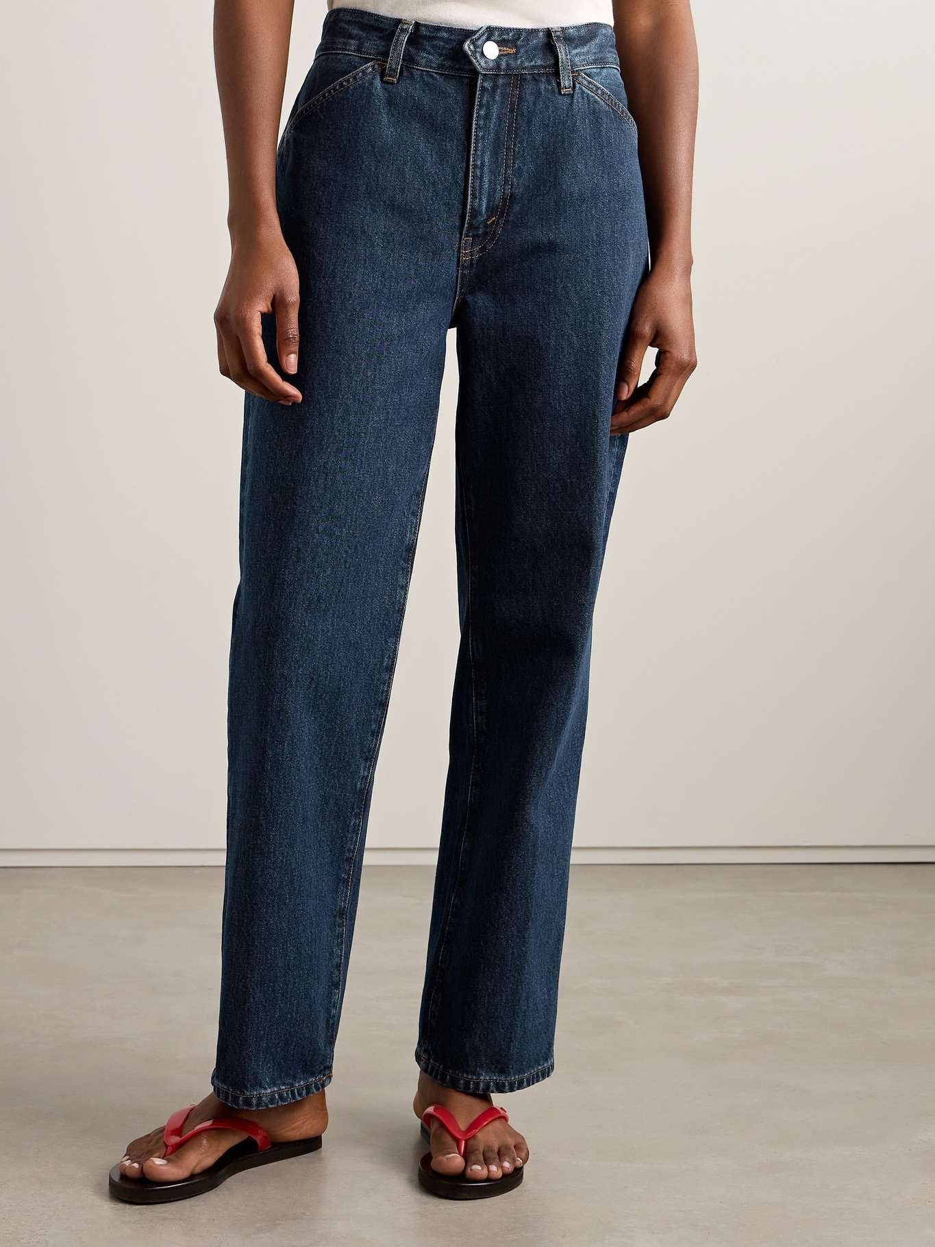 The Westley high-rise straight-leg organic jeans Dark denim - 3