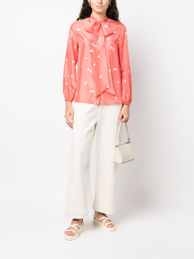 Aspesi pussy bow silk shirt outlook